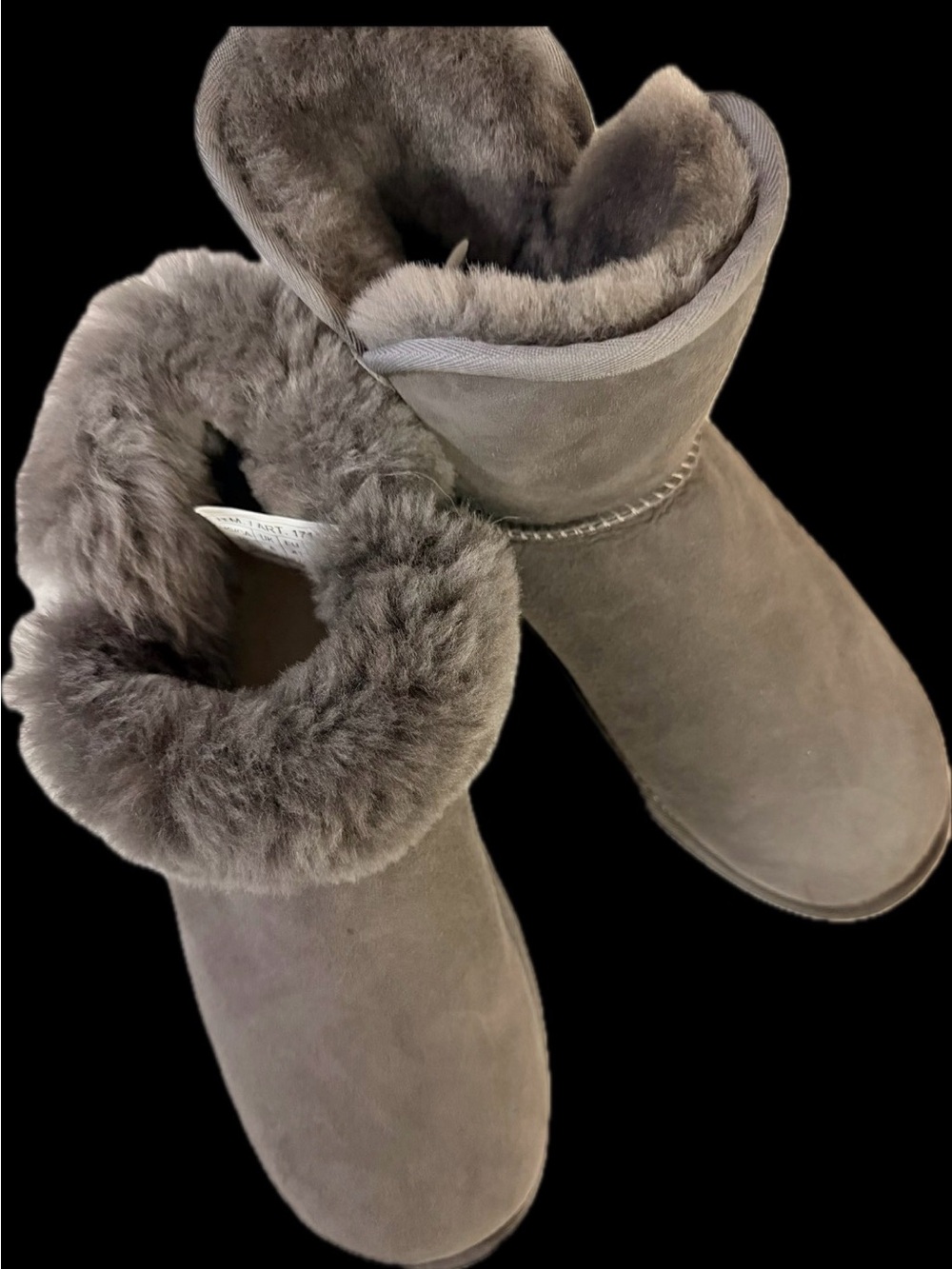 Kirkland Signature Women's Gray Suede Shearling Lined Winter Boots